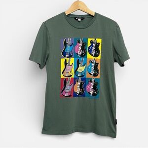 Ben Sherman Green Multicolour Guitar Graphic Short Sleeve T Small